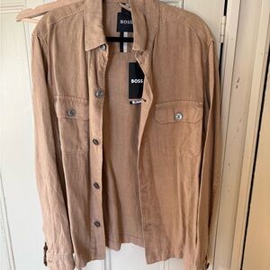 Hugo Boss Men's Light Brown Shirt Jacket 44R
